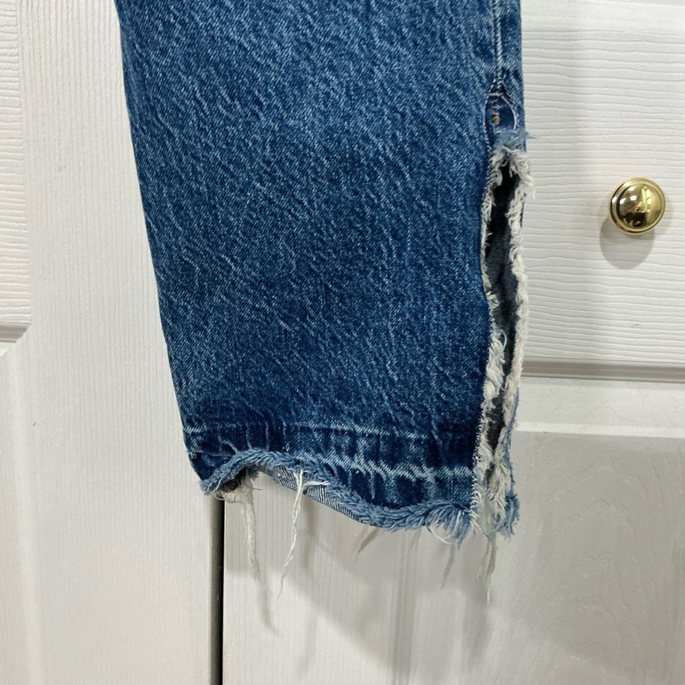 Zara Split Ankle / Leg Opening Button Fly Blue De… - image 4